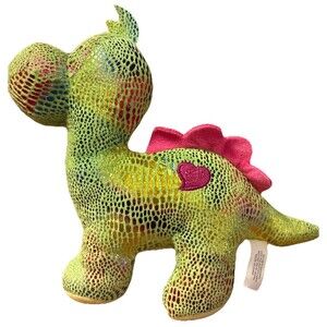 Hobby Lobby Plush Green Iridescent Stegosaurus Dinosaur 8” X 11”